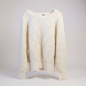 Express White Textured Knit Sweater XL NWT Super Soft Pullover Fall Pumpkin Cozy